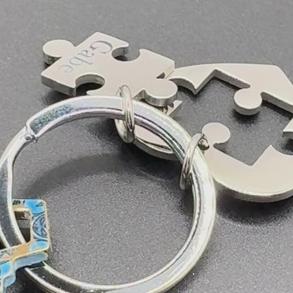 Personalized Stainless Steel Puzzle Keychain Set For Best Friends/ BFF/ Besties Names or Dates Gift – Best Friends Are Like Puzzle Pieces