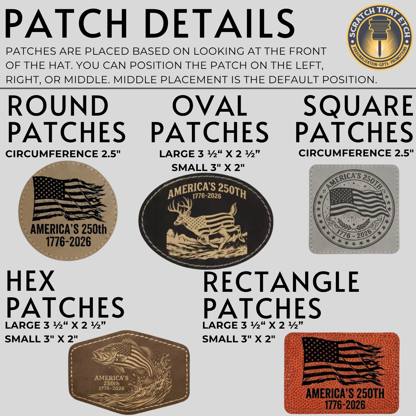Custom America's 250th Patch Hats 4 Designs Fishing/Hunting/Flags on Richardson 112 Trucker Hat, Custom Snapbacks Beanies Relaxed & Casual Hats